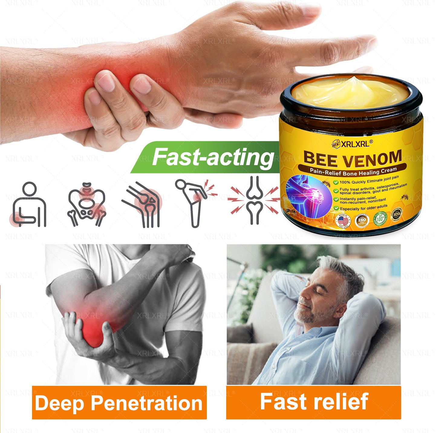 XRLXRL® Bee Venom Pain-Relief Bone Healing Cream 👨‍⚕️(Specially for older adults)
